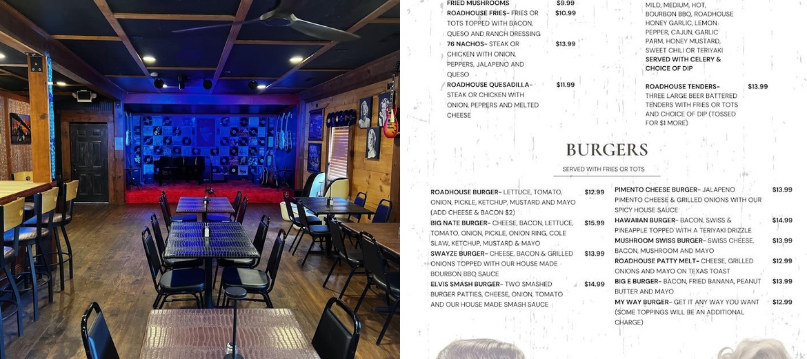 Route 76 Roadhouse Bar & Grill Menu