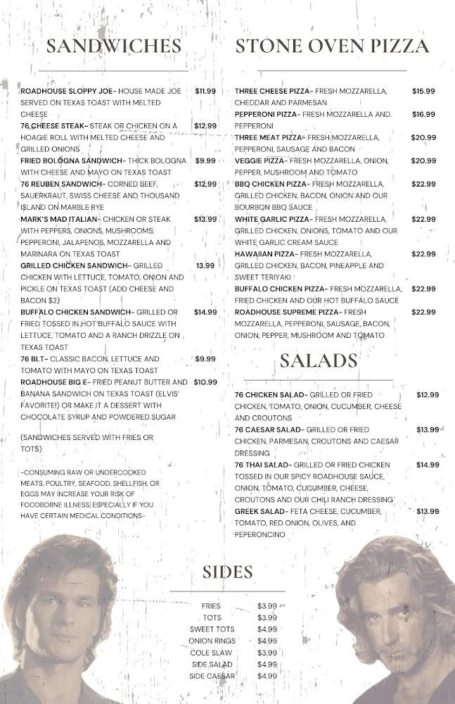 Route 76 Roadhouse Bar & Grill Menu image 2